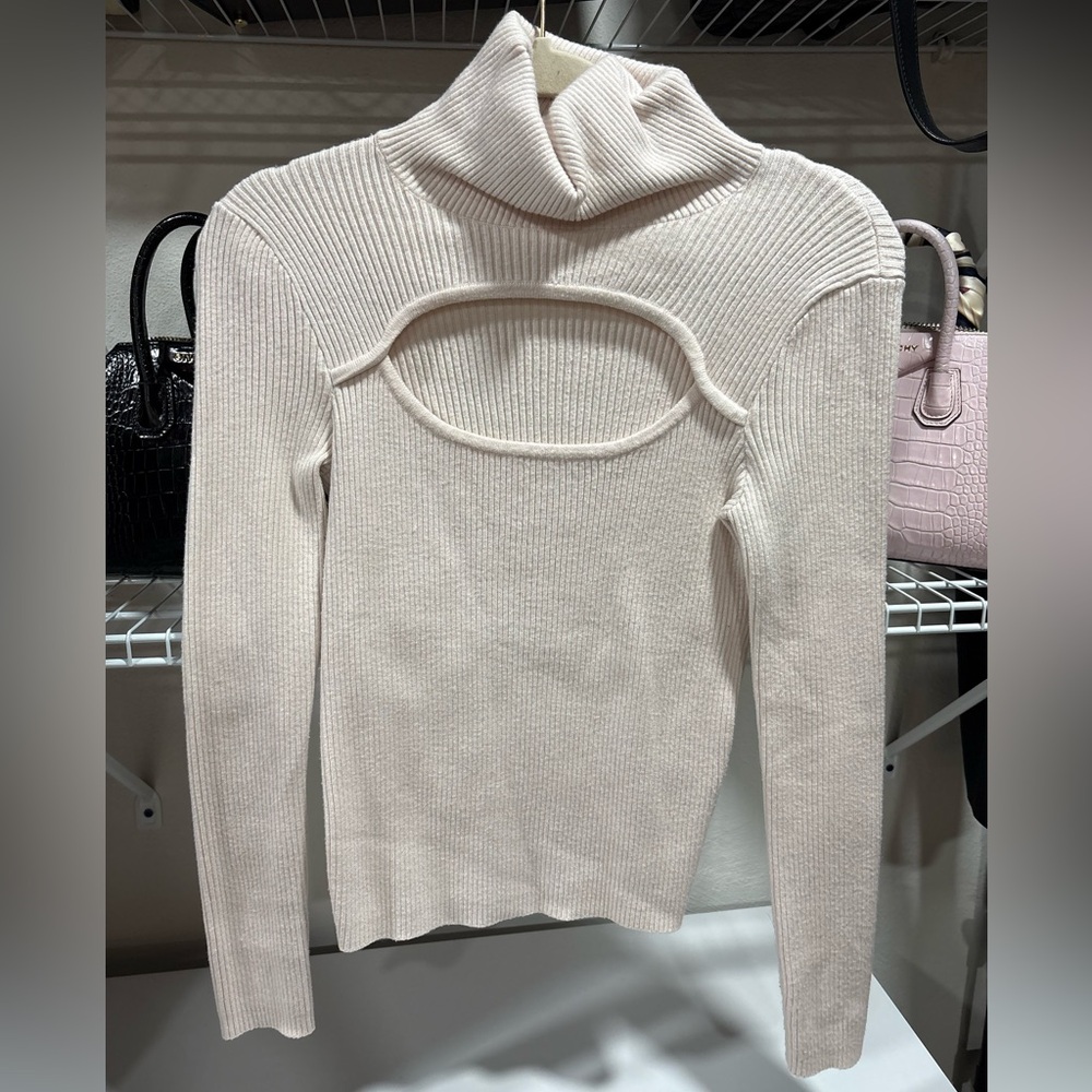 Elegant Cream Cutout Sweater